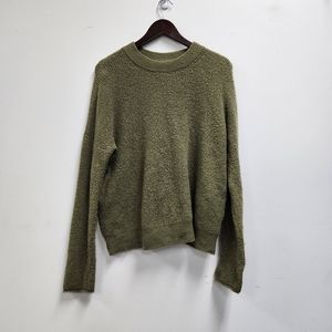 Point Sur Womens Back Button Sweater Size S Green Soft Wool Alpaca Long Sleeve